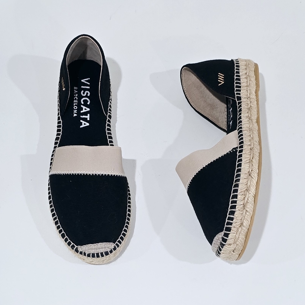 New! Viscata Ventosa Black Flat Espadrille